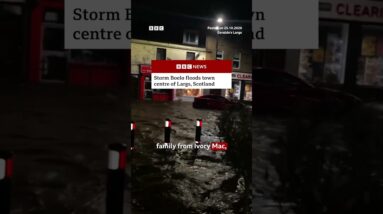 Storm Boelo floods town centre of Largs, Scotland. #StormBoelo #Scotland #BBCNews