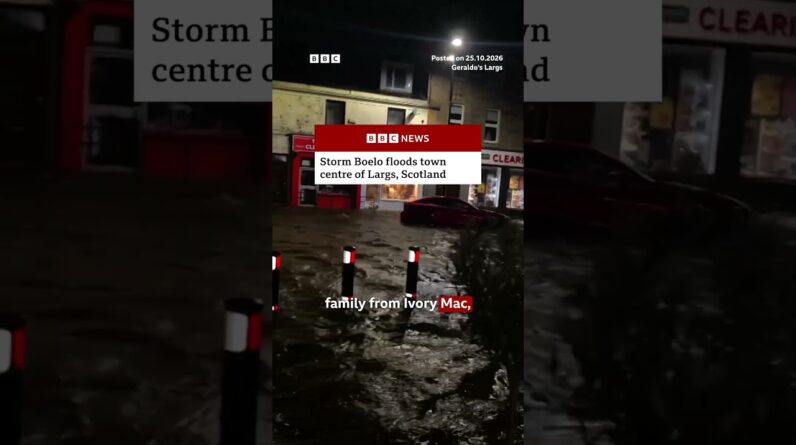 Storm Boelo floods town centre of Largs, Scotland. #StormBoelo #Scotland #BBCNews
