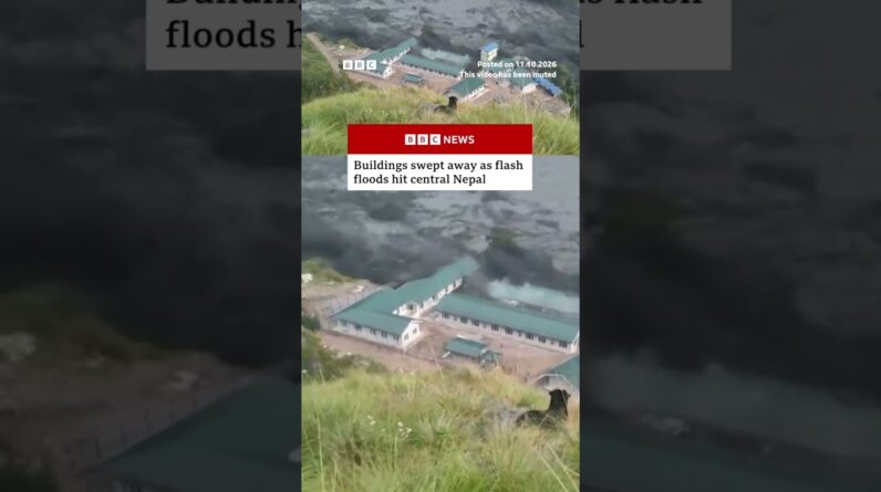 Buildings swept away as flash floods hit central Nepal. #Nepal #BBCNews