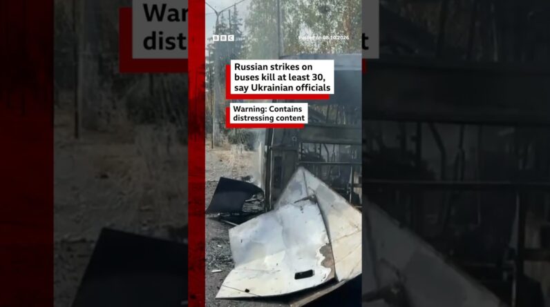 Russian strike on buses kills at least 30, say Ukrainian officials. #Ukraine #Russia #BBCNews