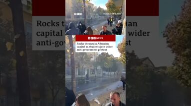 Rocks thrown in Albanian capital as students join wider anti-government protest. #Albania #BBCNews
