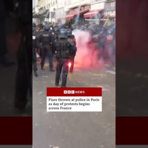 Day of protests begins across France. #France #Paris #BBCNews