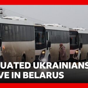 Evacuated Ukrainians from Russian-occupied Oleshky arrive in Belarus | BBC News