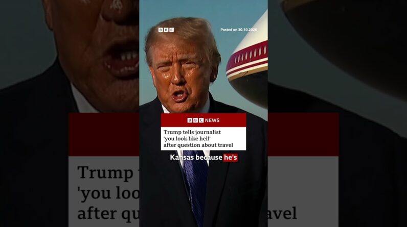 Trump tells journalist "you look like hell" after travel question. #Trump #BBCNews