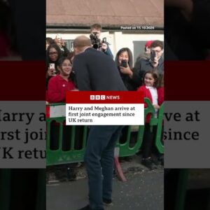 Harry and Meghan attend first joint engagement since UK return. #BBCNews