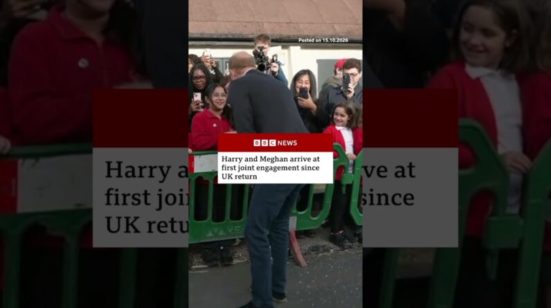 Harry and Meghan attend first joint engagement since UK return. #BBCNews