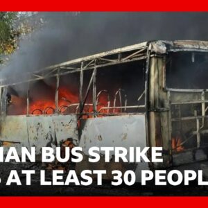 Russian strike on buses kills at least 30, say Ukrainian officials | BBC News