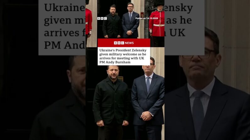 Ukraine’s President Zelensky given military welcome as he arrived for meeting with UK PM. #BBCNews