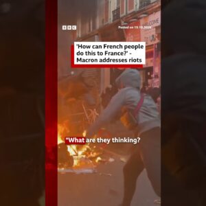 Macron addresses rioters after protests and disorder in France. #BBCNews