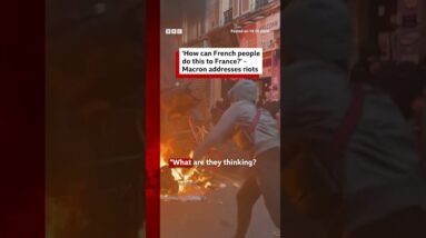 Macron addresses rioters after protests and disorder in France. #BBCNews