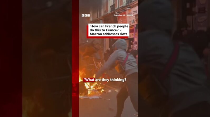Macron addresses rioters after protests and disorder in France. #BBCNews