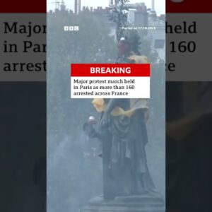 Major protest march held in Paris. #Paris #France #bbcnews