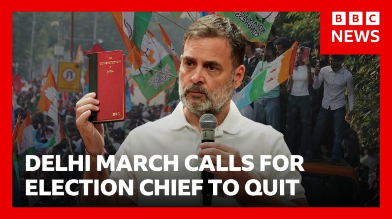 Indian opposition leaders march to top court to demand election chief resign | BBC News