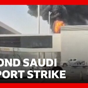 Second Houthi strike on Riyadh airport in two days | BBC News