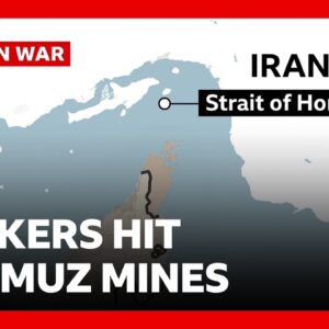 Ships on fire after hitting mines in Strait of Hormuz | BBC News