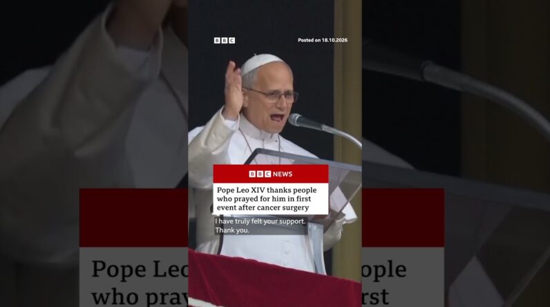 Pope Leo XIV thanks wellwishers in first event after cancer surgery.#PopeLeo #BBCNews