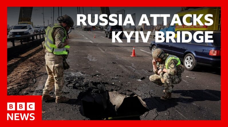 Russia strikes Ukrainian bridge as German Chancellor Merz visits Kyiv | BBC News