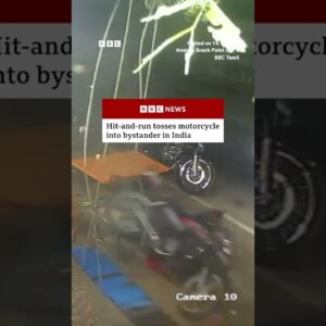 Hit-and-run tosses motorcycle into bystander in Thoothukudi, India. #India #BBCNews