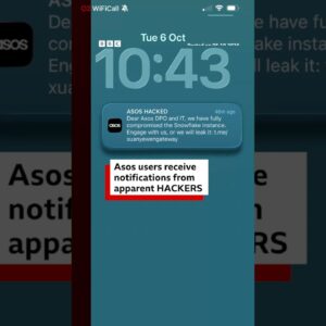 Asos users receive notifications from apparent hackers. #Asos #Hackers #BBCNews