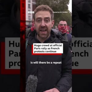 Huge crowds at official Paris rally as protests continue across France. #BBCNews