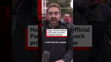 Huge crowds at official Paris rally as protests continue across France. #BBCNews