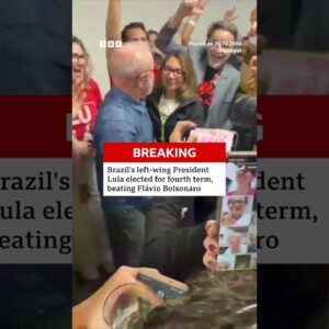Brazil's President Lola celebrates being elected for a fourth term. #BBCNews