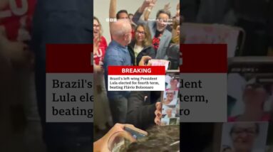 Brazil's President Lola celebrates being elected for a fourth term. #BBCNews